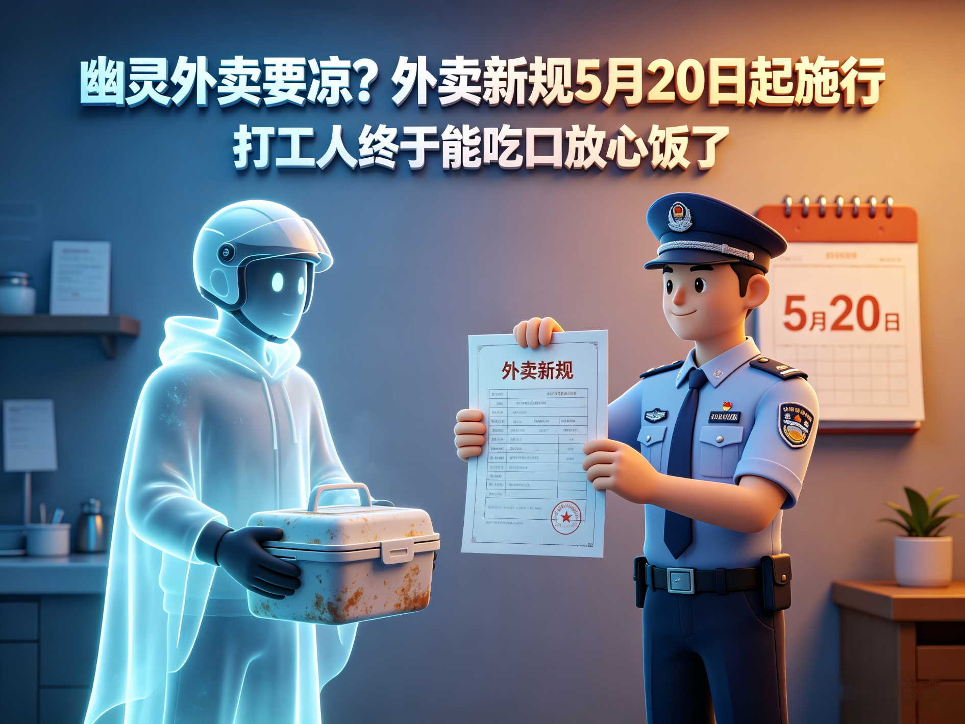 幽灵外卖要凉？外卖新规5月20日起施行，打工人终于能吃口放心饭了