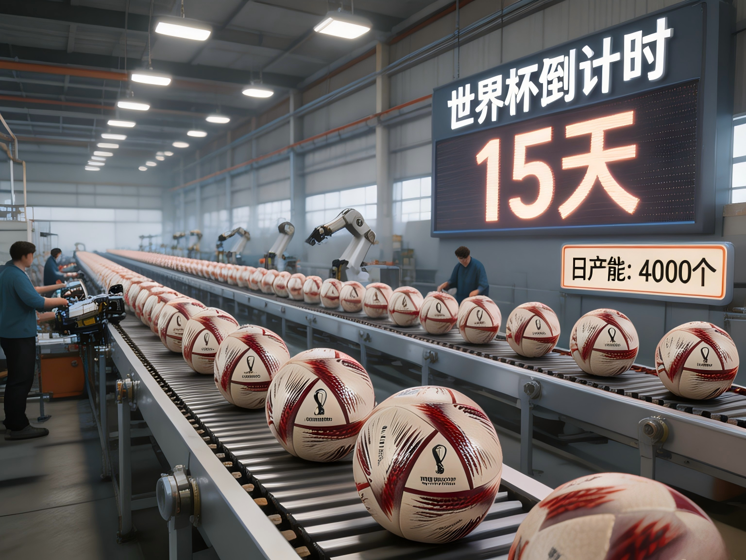 世界杯倒计时：义乌日造4000个足球