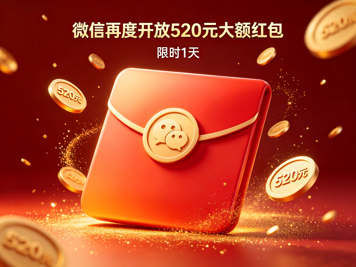 微信再度开放520元大额红包 限时1天引爆社交圈