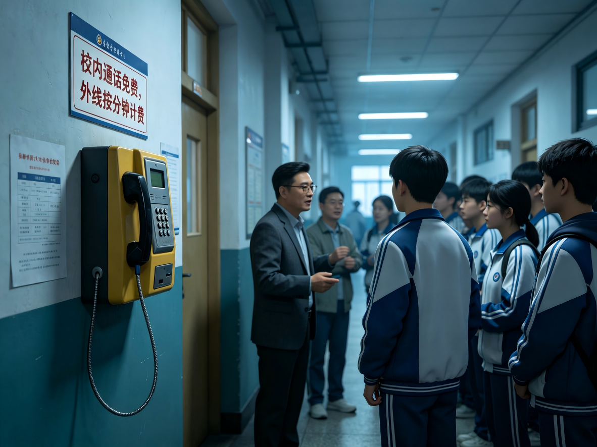 高中公用电话标语引争议 校方回应